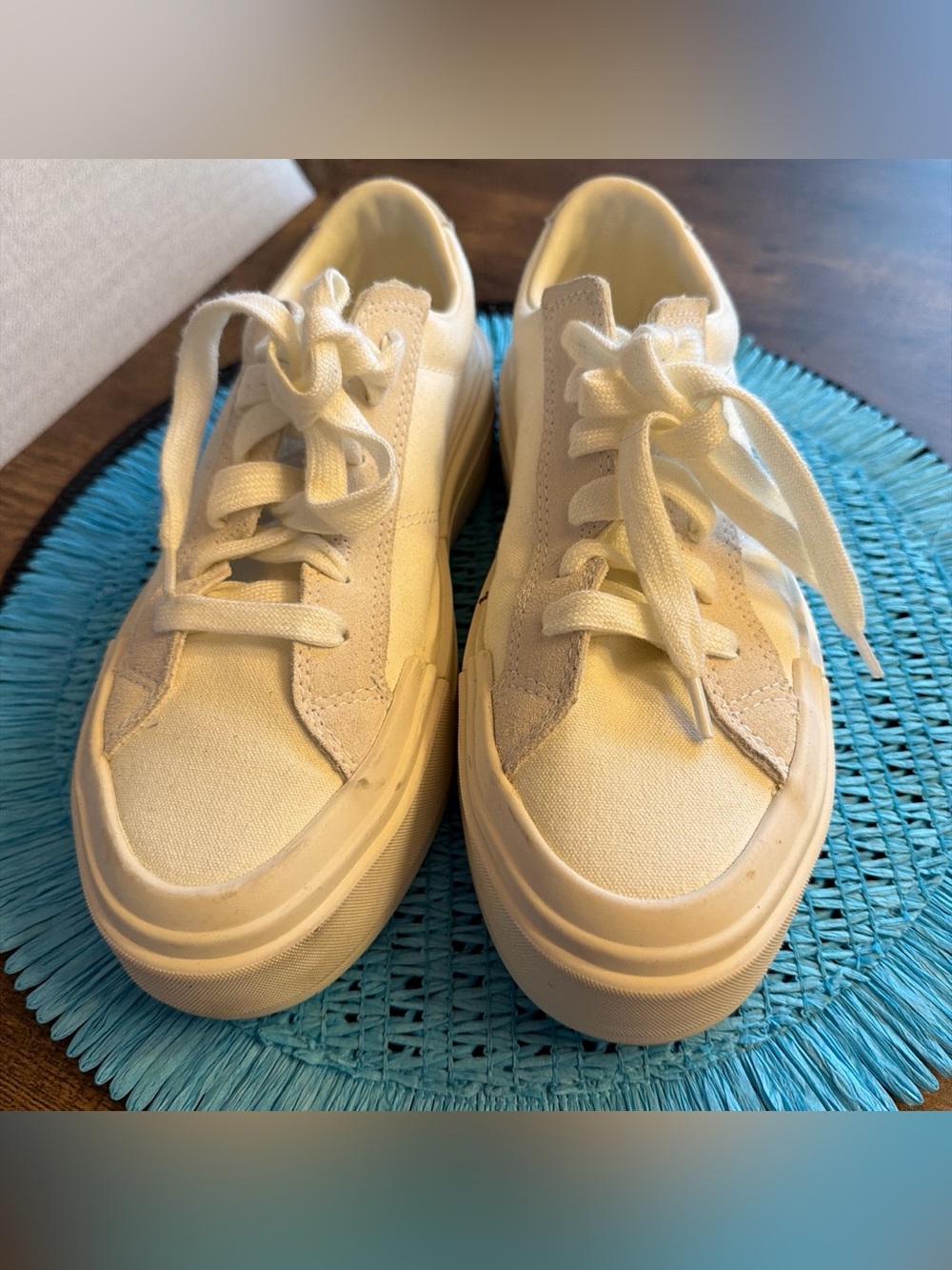Cream Converse Canvas Low-Top Sneakers